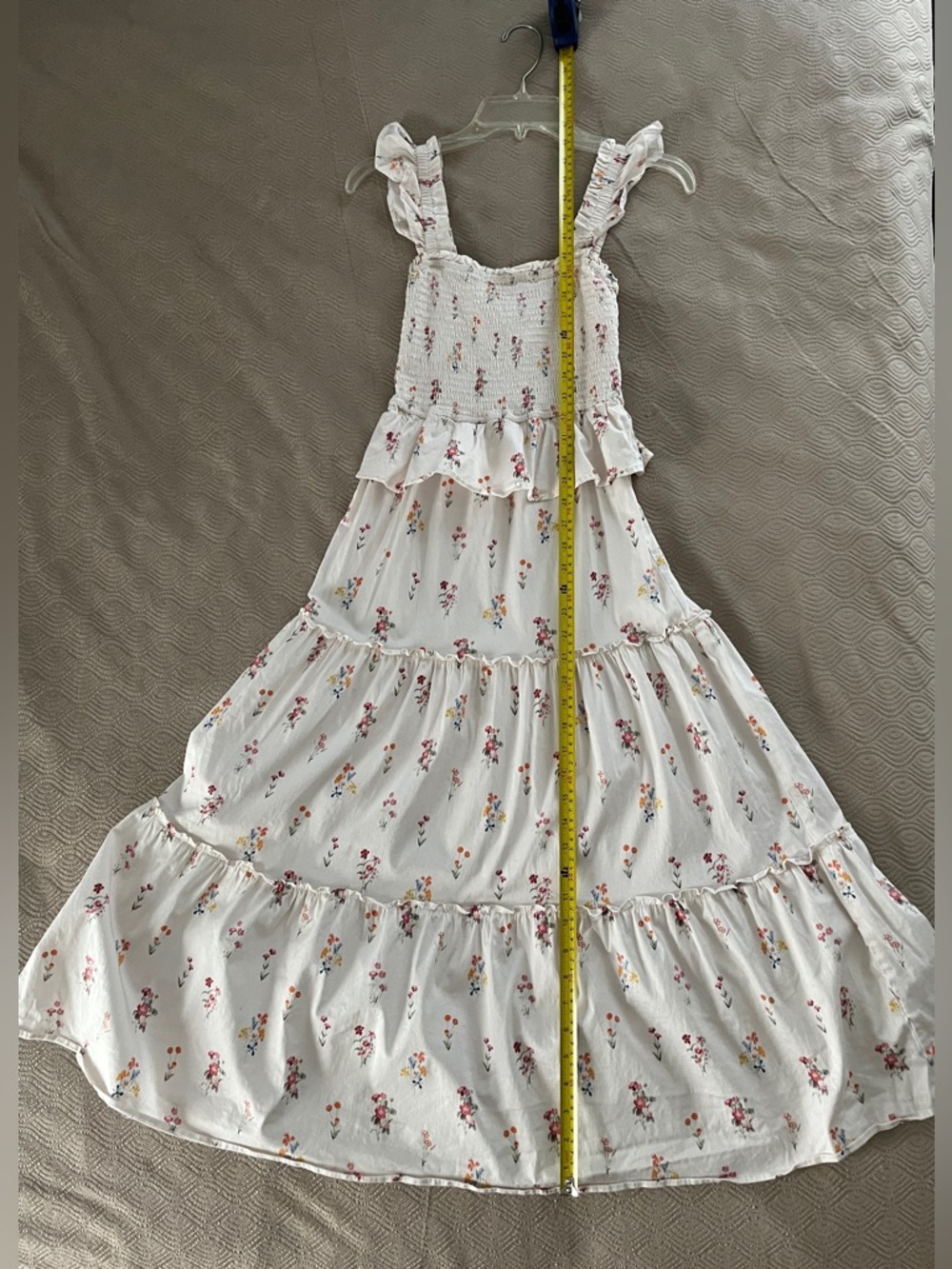 Anthropologie Rachel Purcell White Floral Ruffle Midi Dress size small - Picture 7 of 10